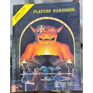 AD&D Players Handbook 1978 TSR Gary Gygax Hardcover 6th Printing